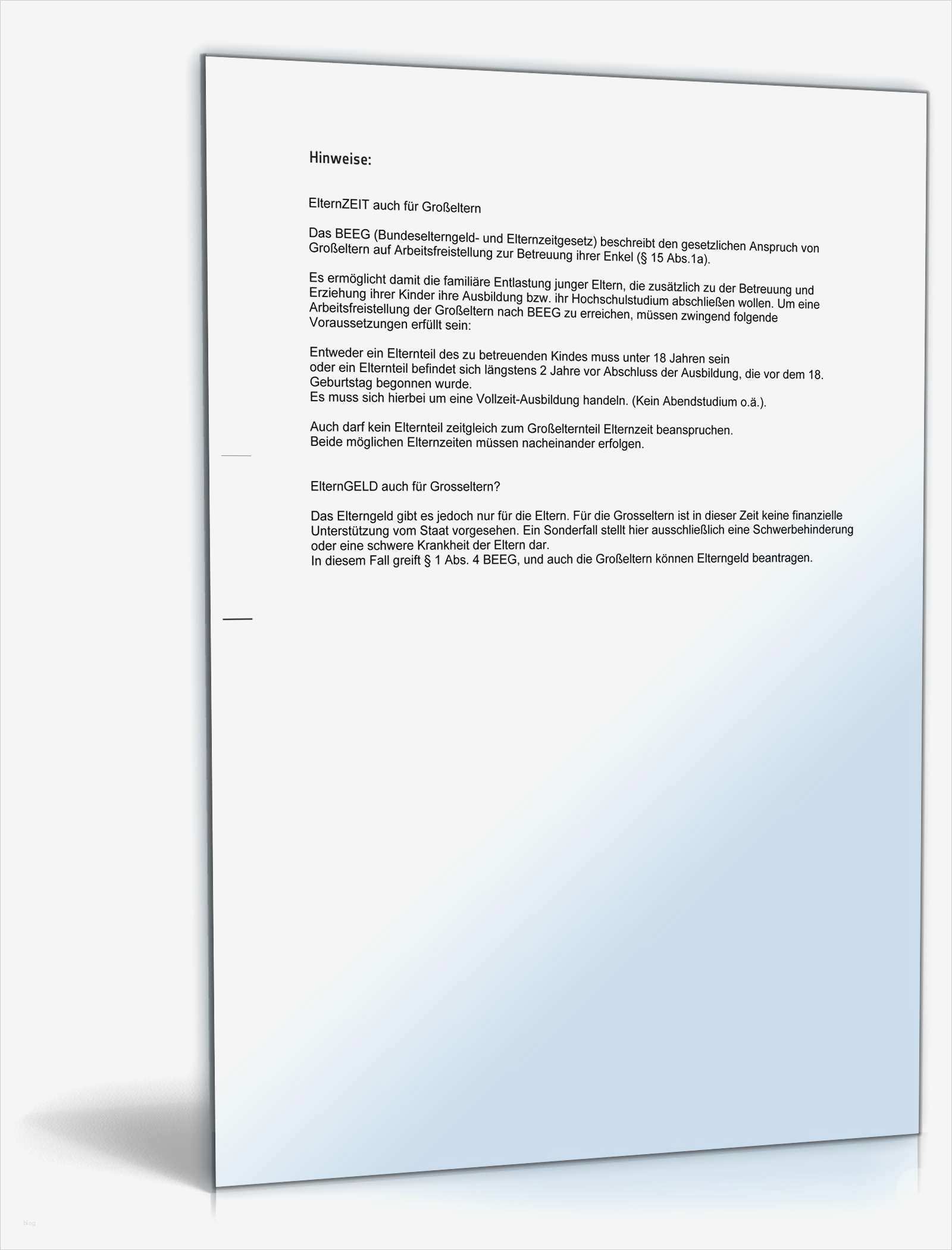 36 Genial Antrag Elternzeit Vorlage Modelle 2 Antrag Großelternzeit
