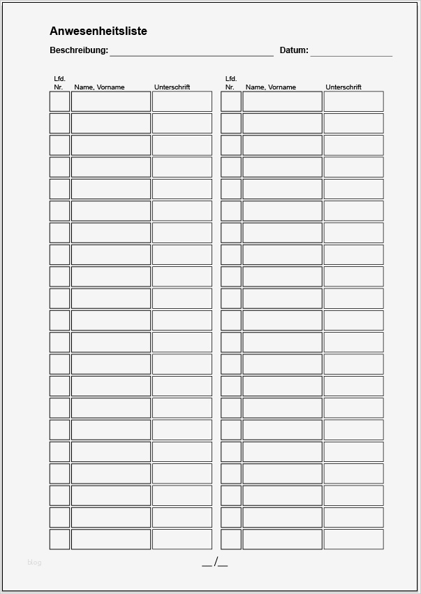 Anwesenheitsliste Vorlage Kostenlos Angenehm Gratis Anwesenheitsliste Vorlage