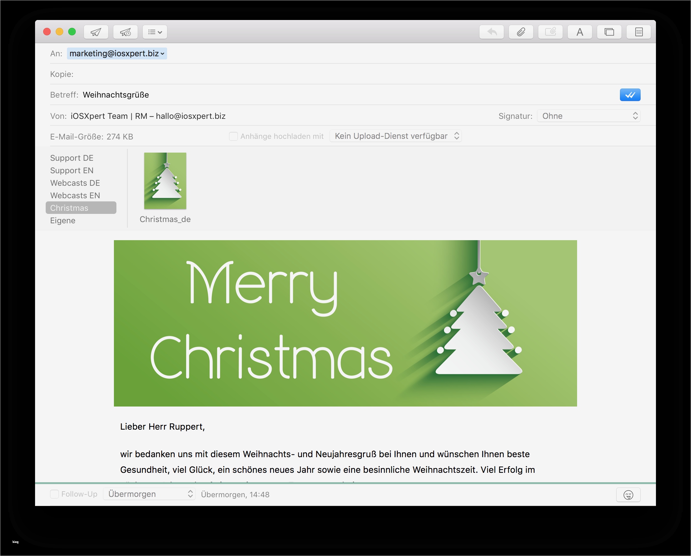 Apple Mail Vorlagen Kostenlos Süß Schulung Zum Spezialpreis Weihnachtsgrüße Mit Daylite