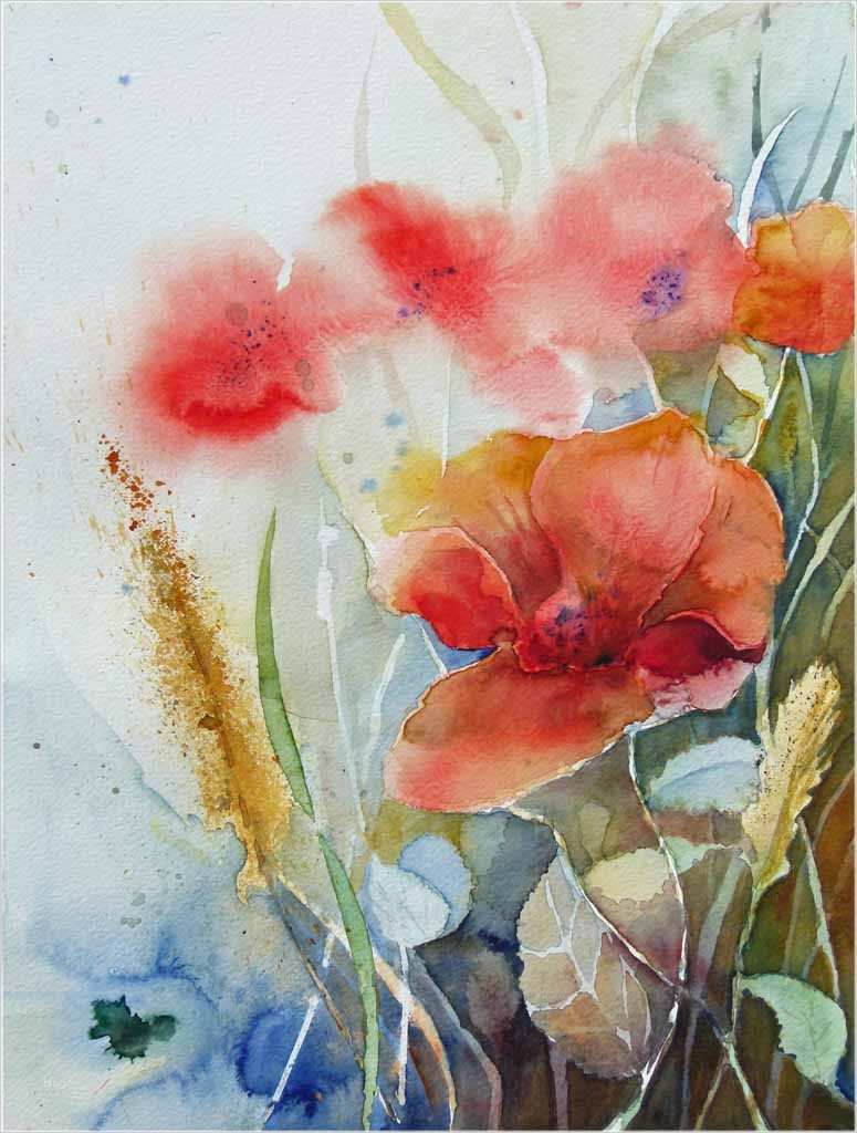 Aquarell Malen Vorlagen Einzigartig Mohn Aquarelle