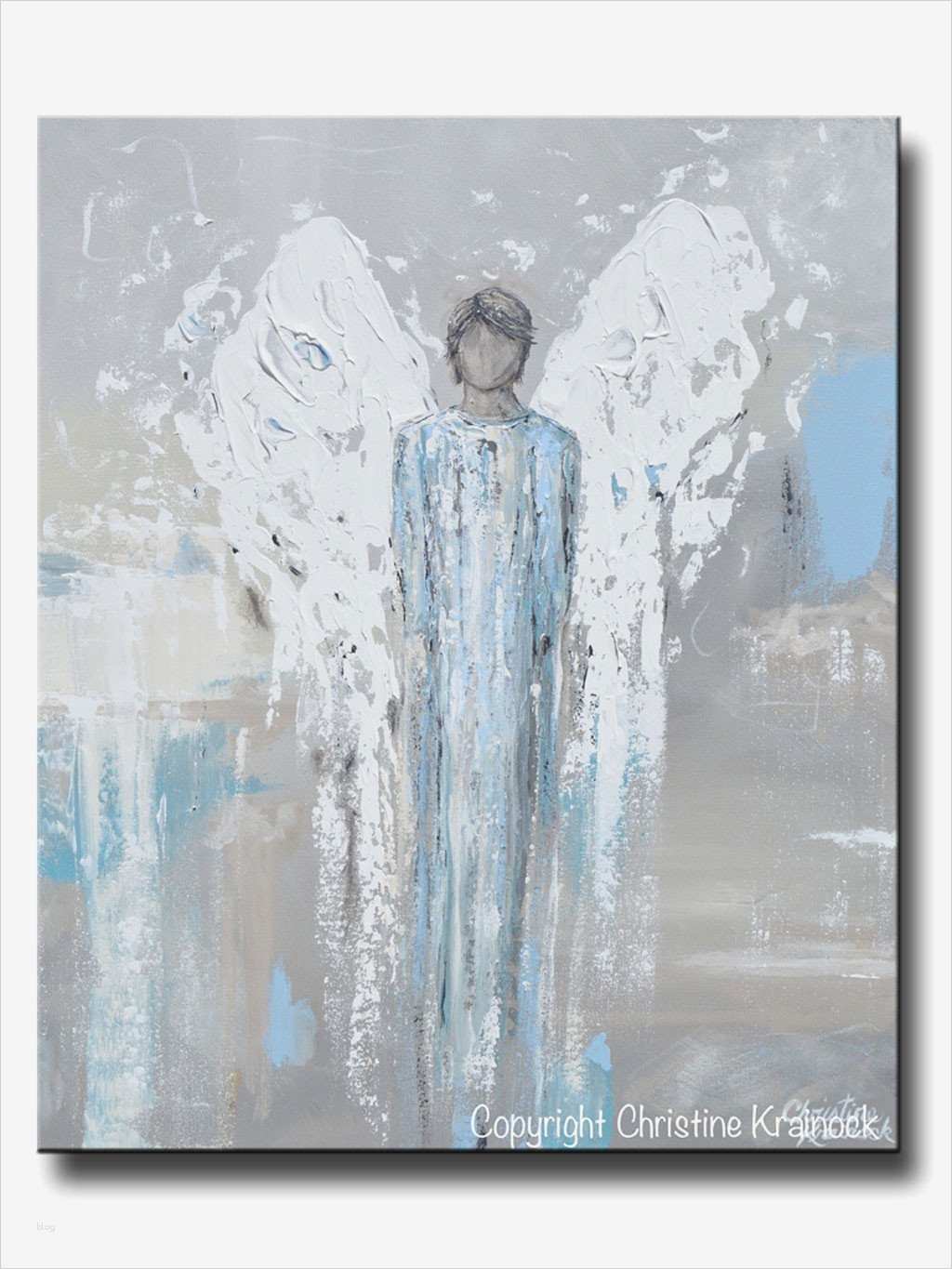 Aquarellbilder Vorlagen Modern Schönste original Angel Painting Abstract Male Guardian Angel Boy