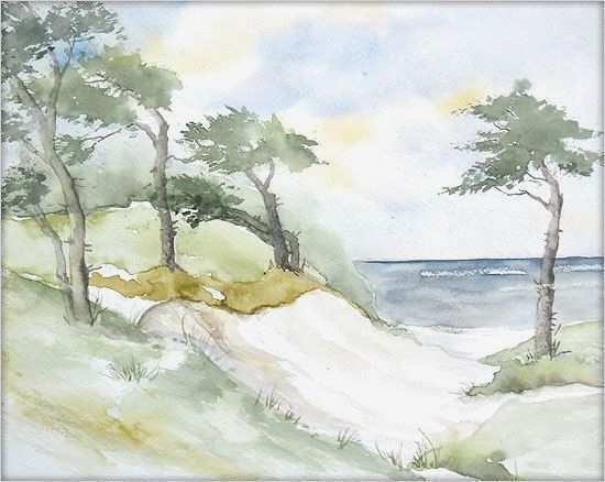Aquarellmalerei Landschaften Vorlagen Bewundernswert An Der Ostseeküste Aquarell 24 X 30 Cm original