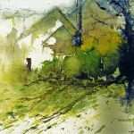 Aquarellmalerei Landschaften Vorlagen Einzigartig Bergblau 480