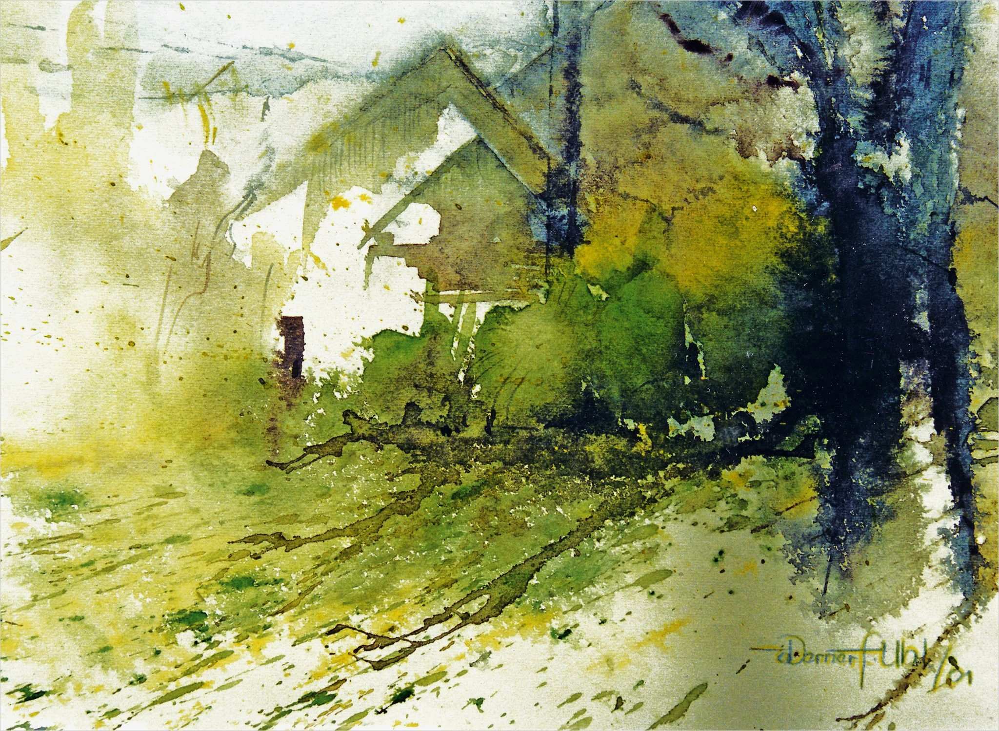 Aquarellmalerei Landschaften Vorlagen Einzigartig Bergblau 480