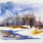 Aquarellmalerei Landschaften Vorlagen Großartig Watercolor Snow Xmas Cards Pinterest