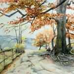 Aquarellmalerei Landschaften Vorlagen Schön Aussichtspunkt Ii Herbst Elbsandsteingebirge