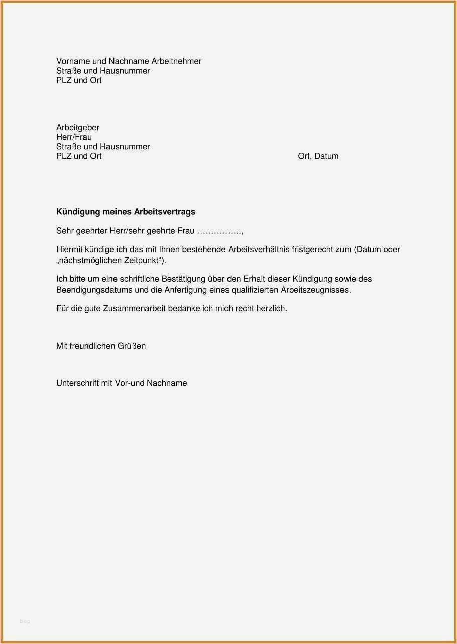 Arbeit Kündigungsschreiben Vorlage Luxus Vorlage Kündigungsschreiben Arbeitnehmer Inspiration 7
