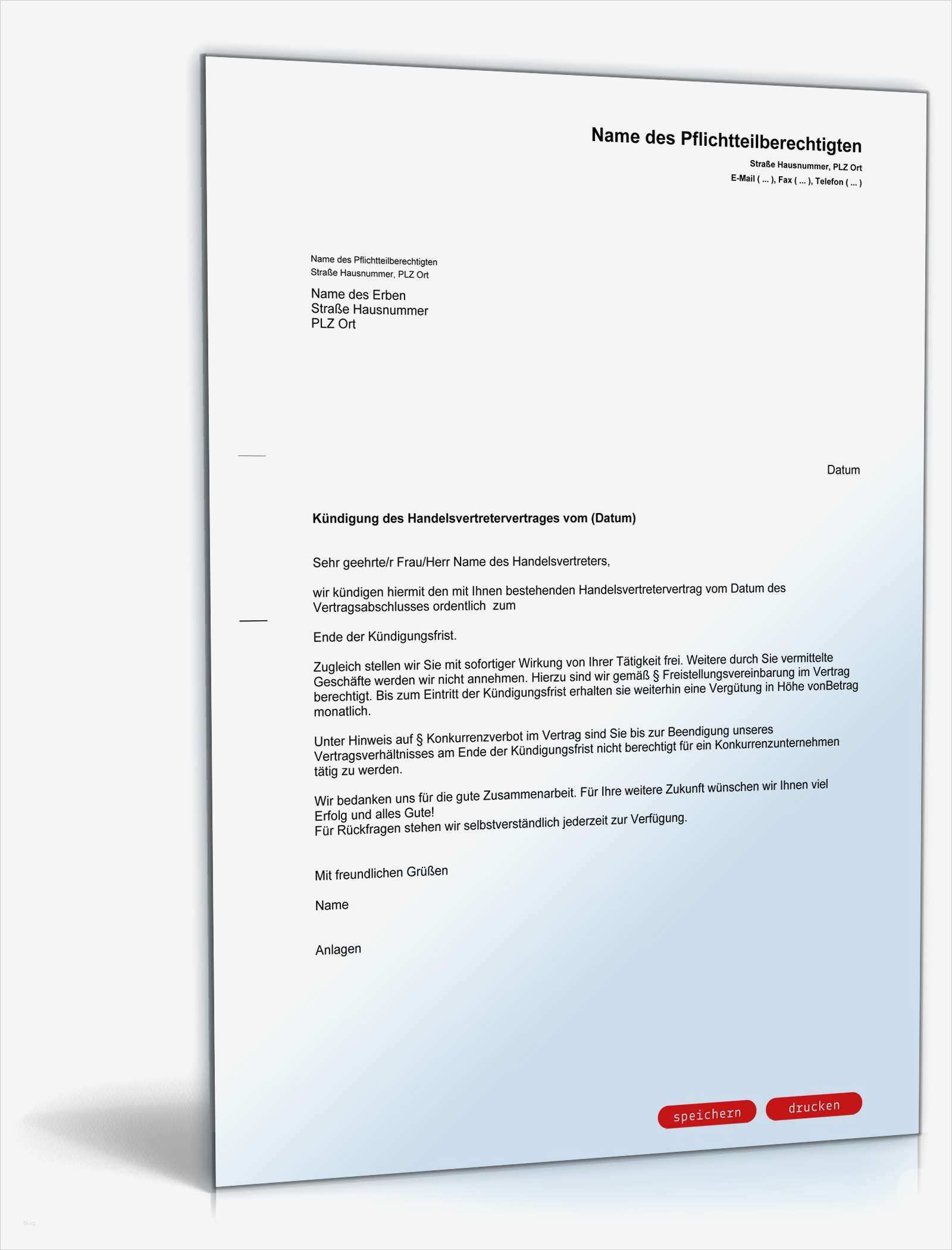 Arbeitgeber Schwangerschaft Mitteilen Vorlage Neu Fristgemäße Kündigung Handelsvertreter