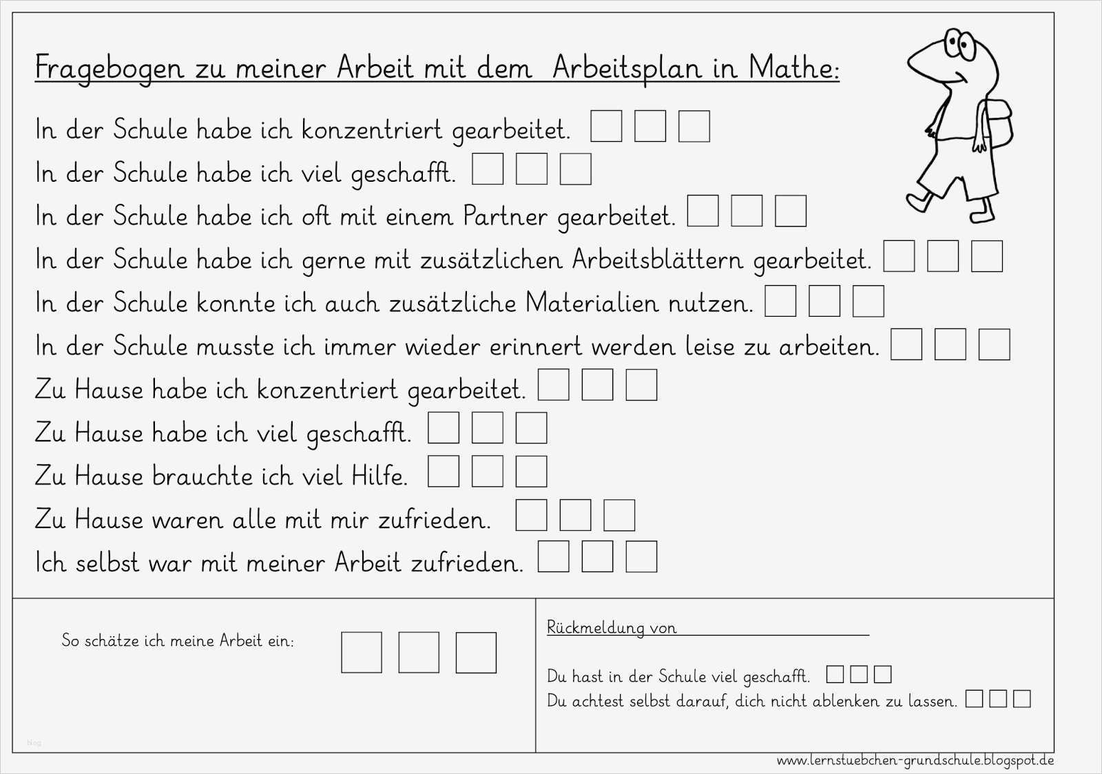 Arbeitsplan Grundschule Vorlage Süß Lernstübchen Ein Fragebogen Zum Arbeiten Mit Dem Arbeitsplan