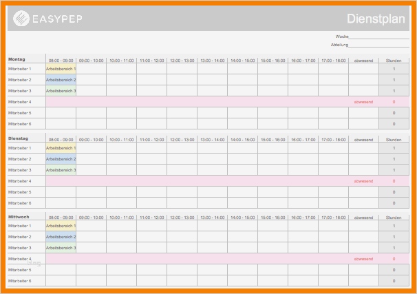 Arbeitsplan Vorlage Excel Beste Arbeitsplan Vorlage Excel – Gehen