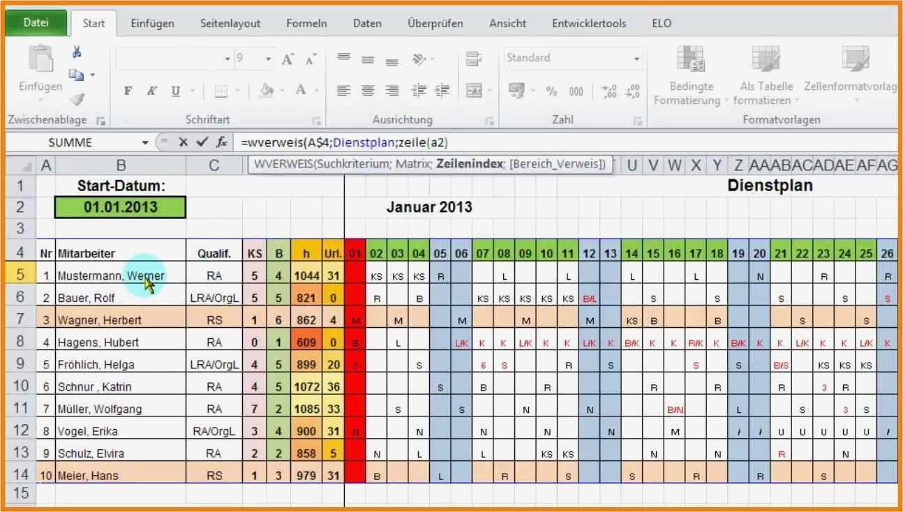 Arbeitsplan Vorlage Excel Inspiration 9 Excel Arbeitsplan - Vorlage Ideen