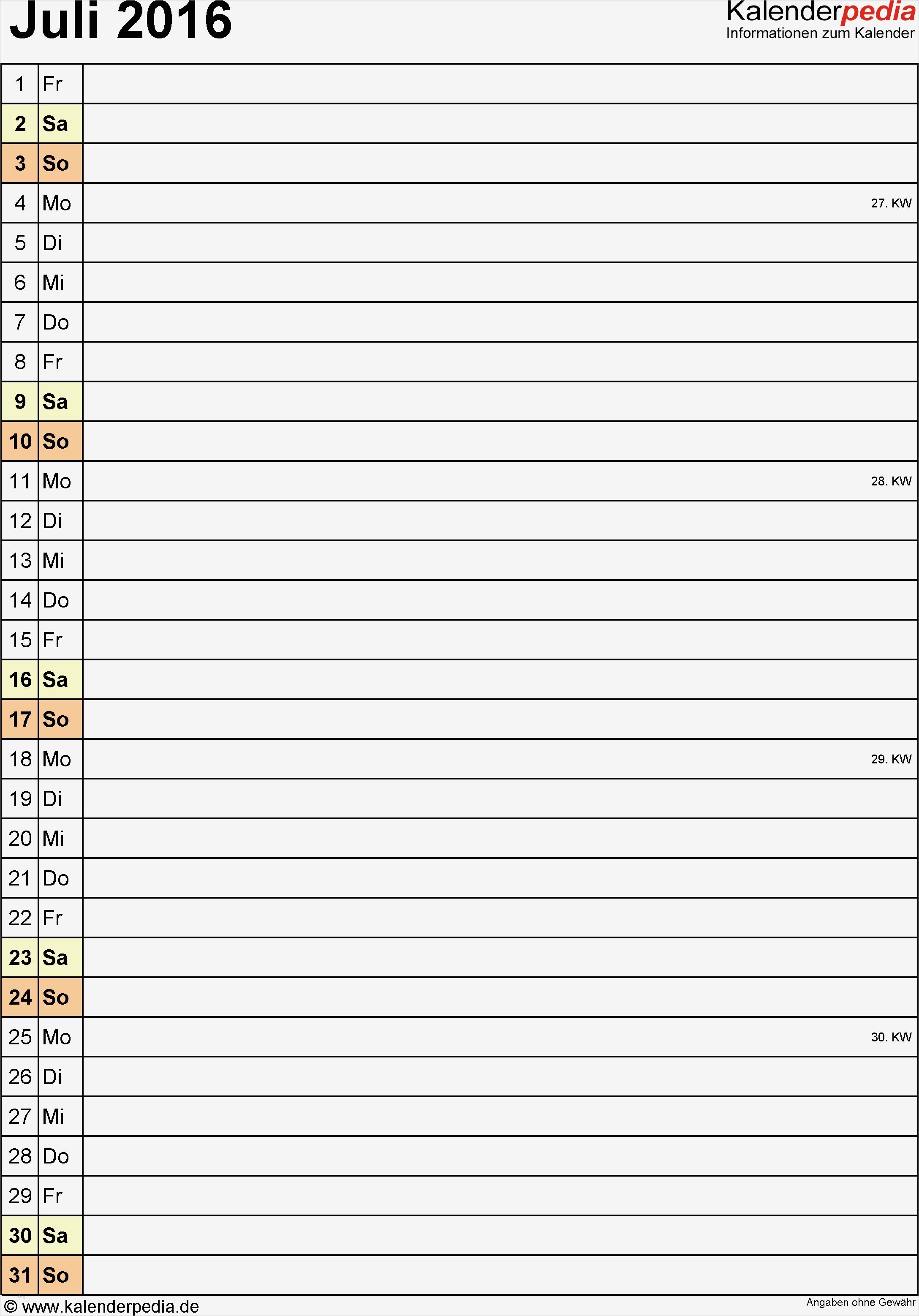 Arbeitsplan Vorlage Monat Inspiration Kalender Juli 2016 Als Excel Vorlagen