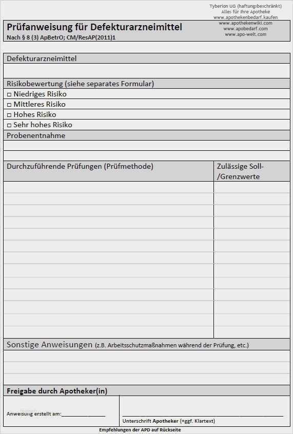 Arbeitsschutzbelehrung Vorlage Erstaunlich 30 Hübsch Prüfprotokoll Ausgangsstoffe Apotheke Vorlage
