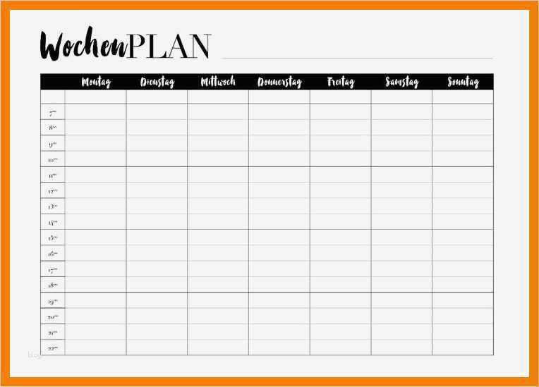 Arbeitsstunden Pro Monat Vorlage Großartig 6 Wochenplaner 2017 Vorlage