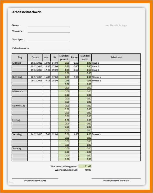 Arbeitsstunden Pro Monat Vorlage Gut 11 Arbeitsstundenplan Vorlage