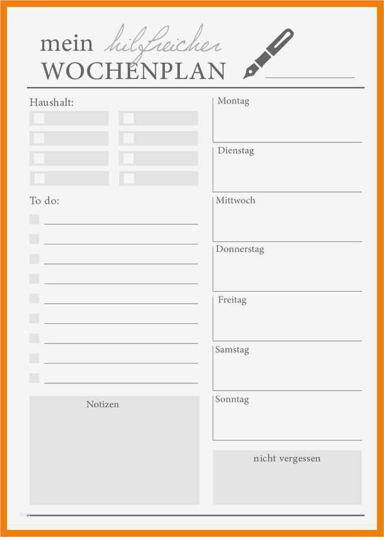 Arbeitsstunden Pro Monat Vorlage Inspiration 6 Wochenplaner 2017 Vorlage