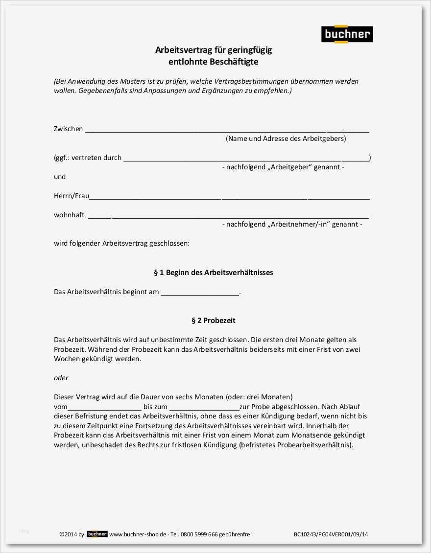 Arbeitsvertrag Für Geringfügig Beschäftigte Vorlage Beste Arbeitsvertrag Für Geringfügig Entlohnte Beschäftigte