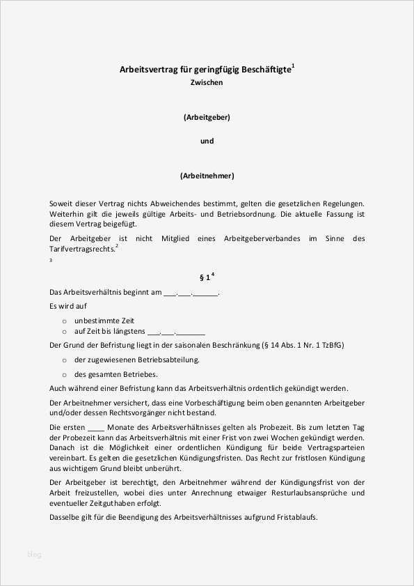 Arbeitsvertrag Für Geringfügig Beschäftigte Vorlage Erstaunlich Gemütlich Arbeitsvertrag Galerie Bilder Für Das