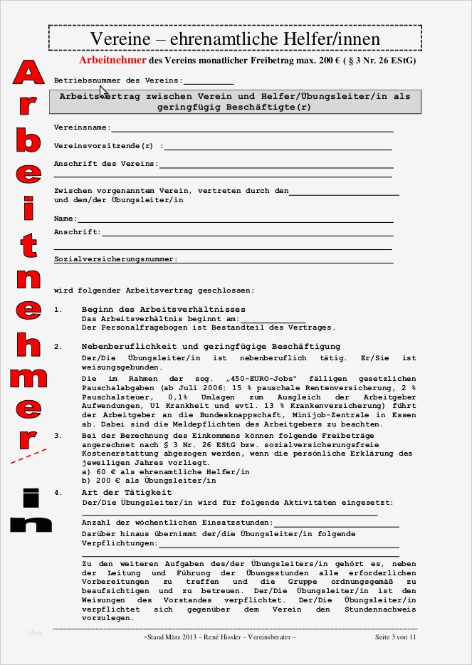 Arbeitsvertrag Für Geringfügig Beschäftigte Vorlage Inspiration Entlohnung Ehrenamtlicher Mitarbeiter Vertragsvorlagen