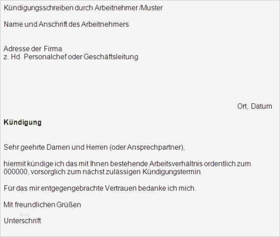Arbeitsvertrag Kündigen Vorlage Kostenlos Erstaunlich Arbeitsvertrag Kündigung Kündigungsfrist