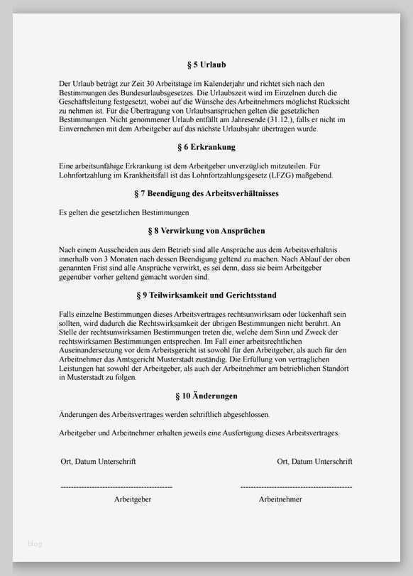 Arbeitsvertrag Schweiz Vorlage Hübsch Muster Von Einem Arbeitsvertrag