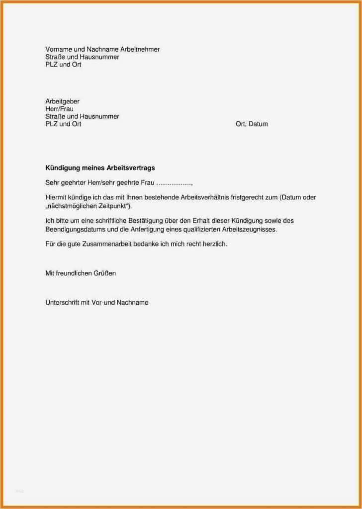 Arbeitsvertrag Vorlage Kostenlos Beste Kündigungsschreiben Arbeitnehmer Vorlage Kostenlos Süß