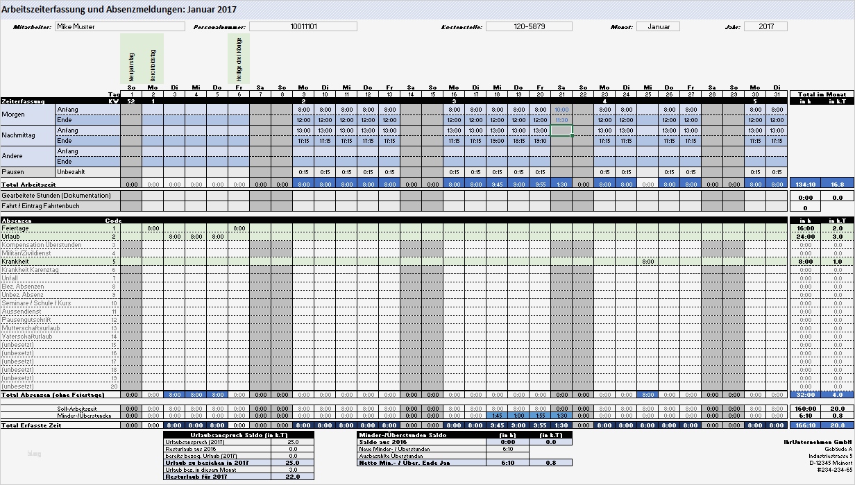Arbeitszeit Excel Vorlage Cool Busyantpro Arbeitszeiterfassung – Excelnova