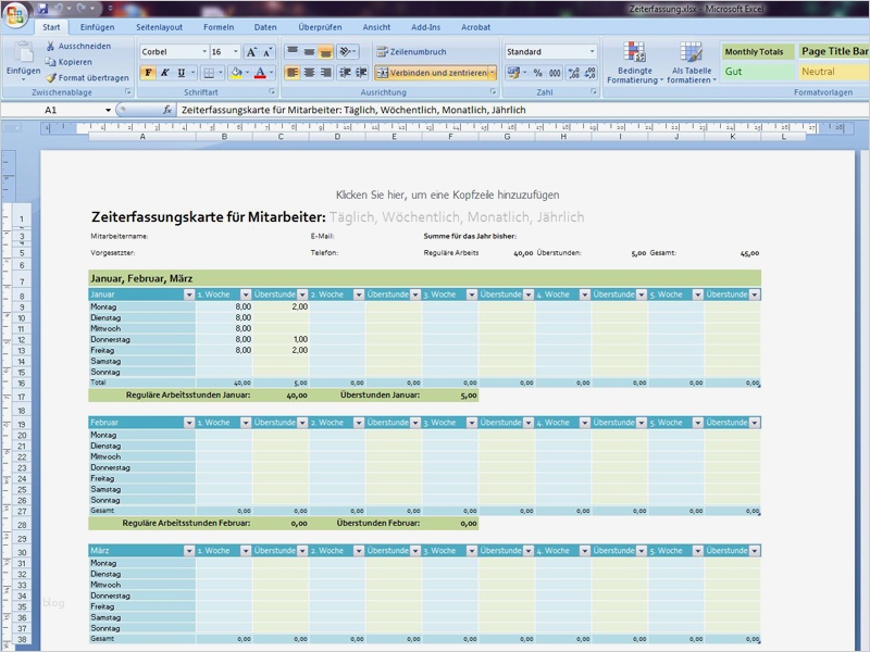 Arbeitszeit Excel Vorlage Neu Zeiterfassung Mitarbeiter