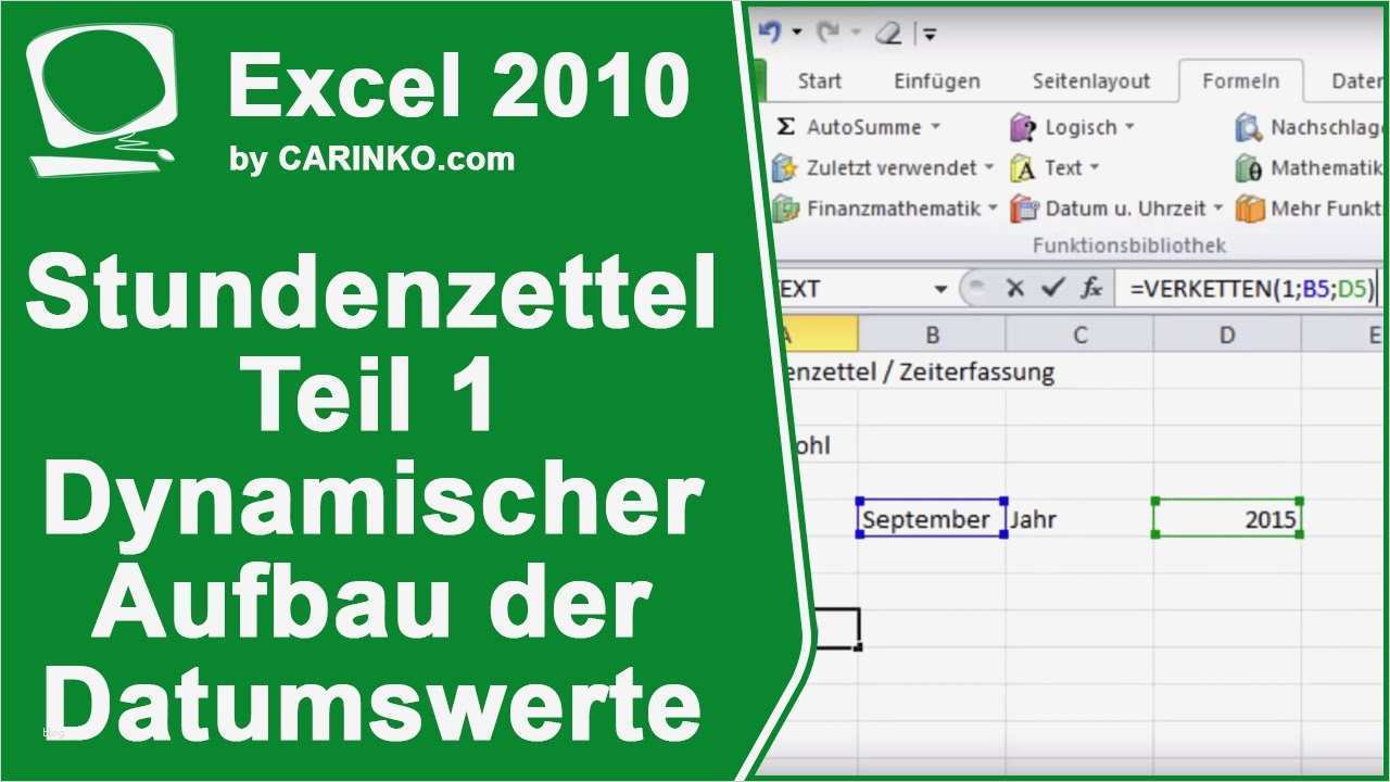 Arbeitszeiterfassung Excel Vorlage Mit überstunden Genial Stundenzettel Zeiterfassung In Excel Erstellen Teil 1