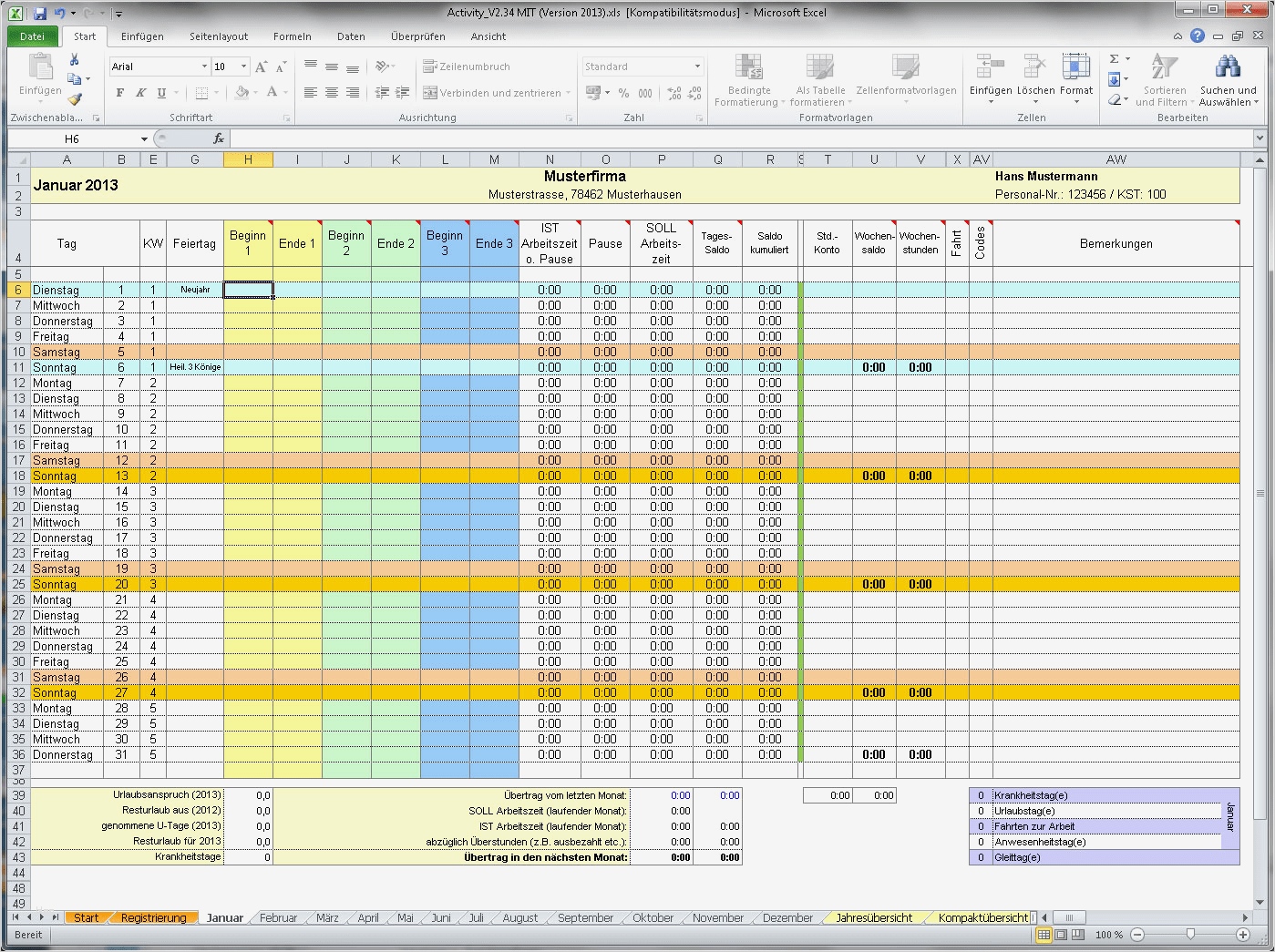 Arbeitszeiterfassung Numbers Vorlage Kostenlos Gut Activity Report Arbeitszeiterfassung Download