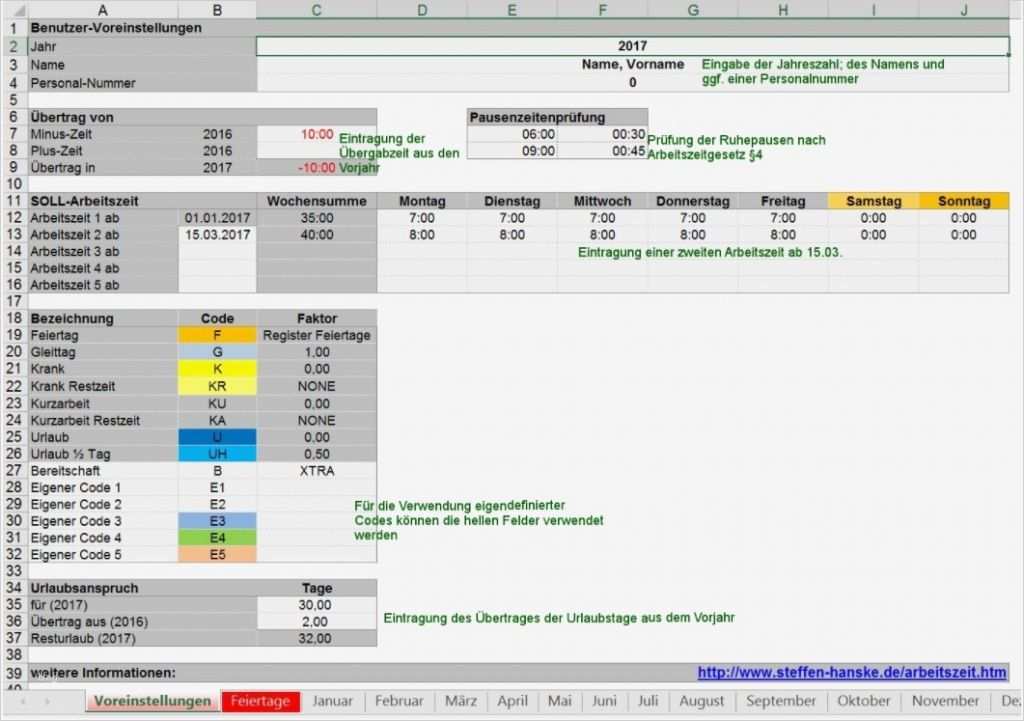Arbeitszeitkonto Vorlage Erstaunlich Arbeitszeiterfassung Für Excel Download Chip