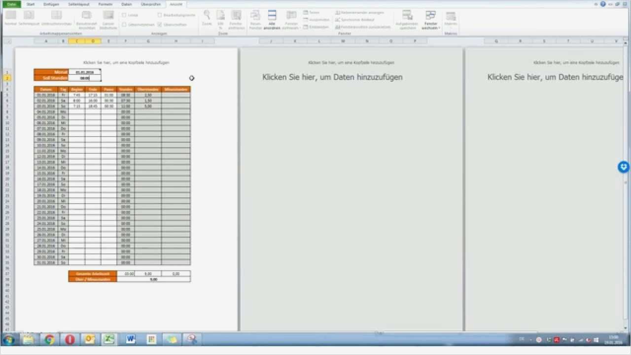 Arbeitszeitnachweis Vorlage 2016 – Vorlagen Komplett