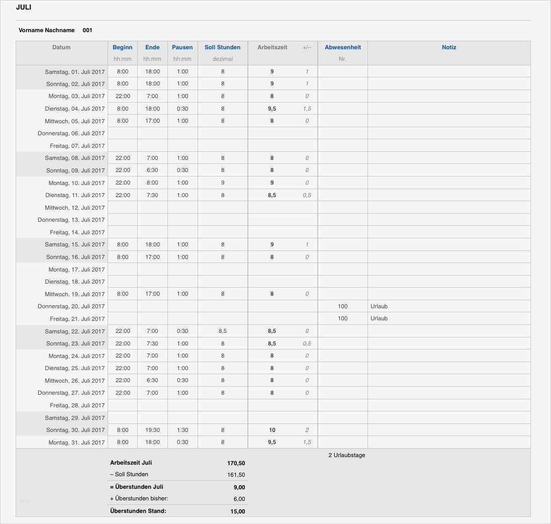 Arbeitszeitnachweis Vorlage 2017 Best Of Numbers Vorlage Zeiterfassung Arbeitszeit 2017