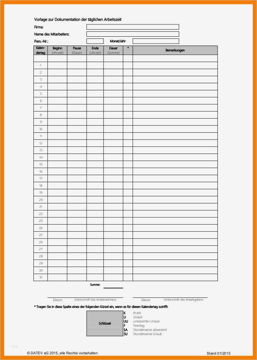 Arbeitszeitnachweis Vorlage Bewundernswert 9 Arbeitszeitnachweis Muster