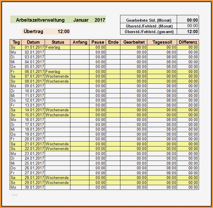 Arbeitszeitnachweis Vorlage Großartig 5 Arbeitszeitnachweis Vorlage