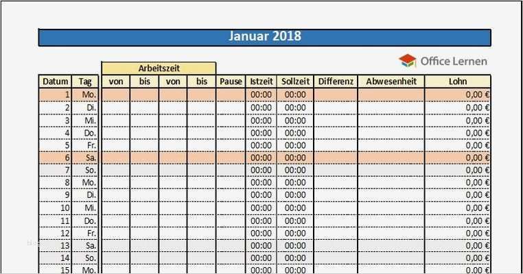 Arbeitszeitnachweis Vorlage Kostenlos Erstaunlich Arbeitszeitnachweis Vorlagen Für Excel Download