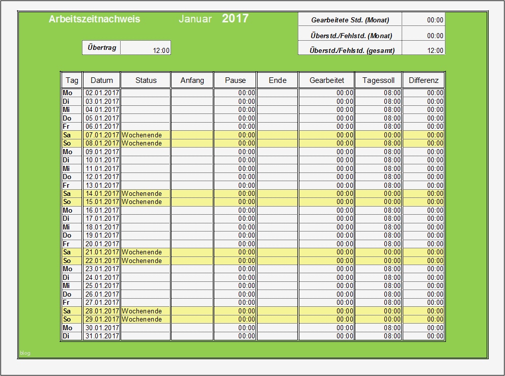 Arbeitszeitnachweis Vorlage Kostenlos Erstaunlich Excel Arbeitszeitnachweis Vorlagen 2017