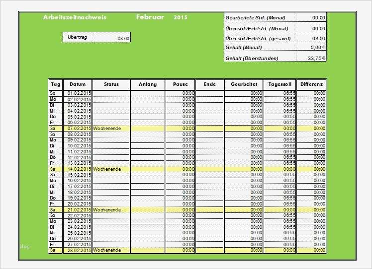 Arbeitszeitnachweis Vorlage Neu Arbeitszeitnachweis Vorlagen 2015 Fice Lernen