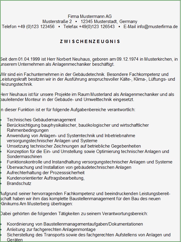 Arbeitszeugnis Anlagenmechaniker Shk Vorlage Neu Anlagenmechaniker Zwischenzeugnis sofort Download
