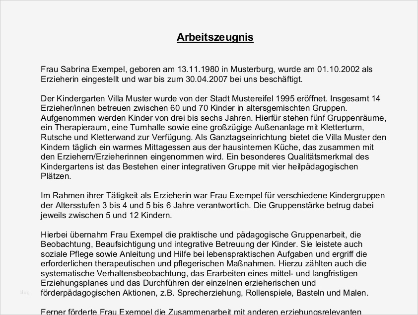 Arbeitszeugnis Gut Vorlage Schön Arbeitszeugnis Erzieherin Sehr Gut Muster Zum Download