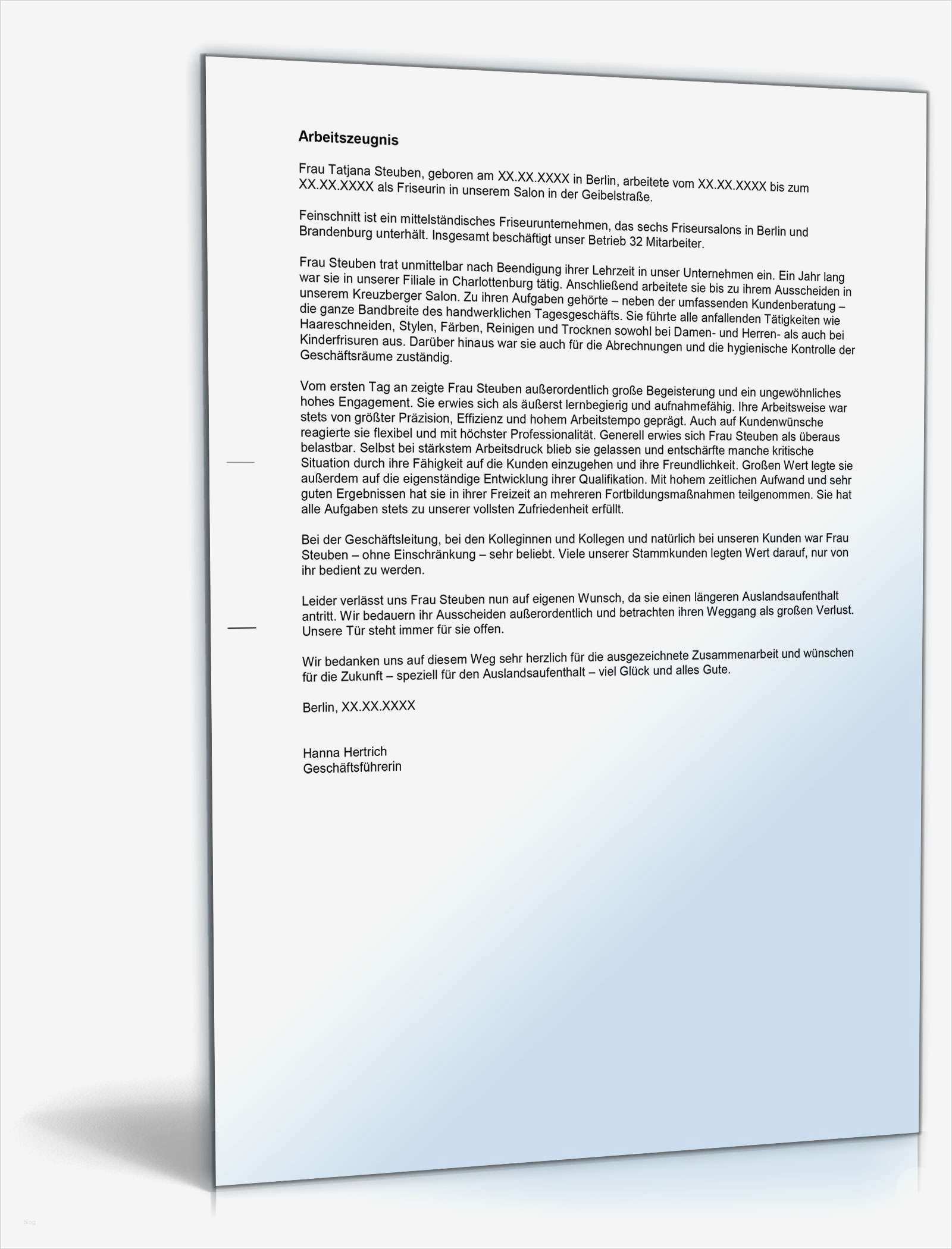 Arbeitszeugnis Vorlage Gut Genial Arbeitszeugnis Friseurin Rechtssichere Muster Zum Dwonload