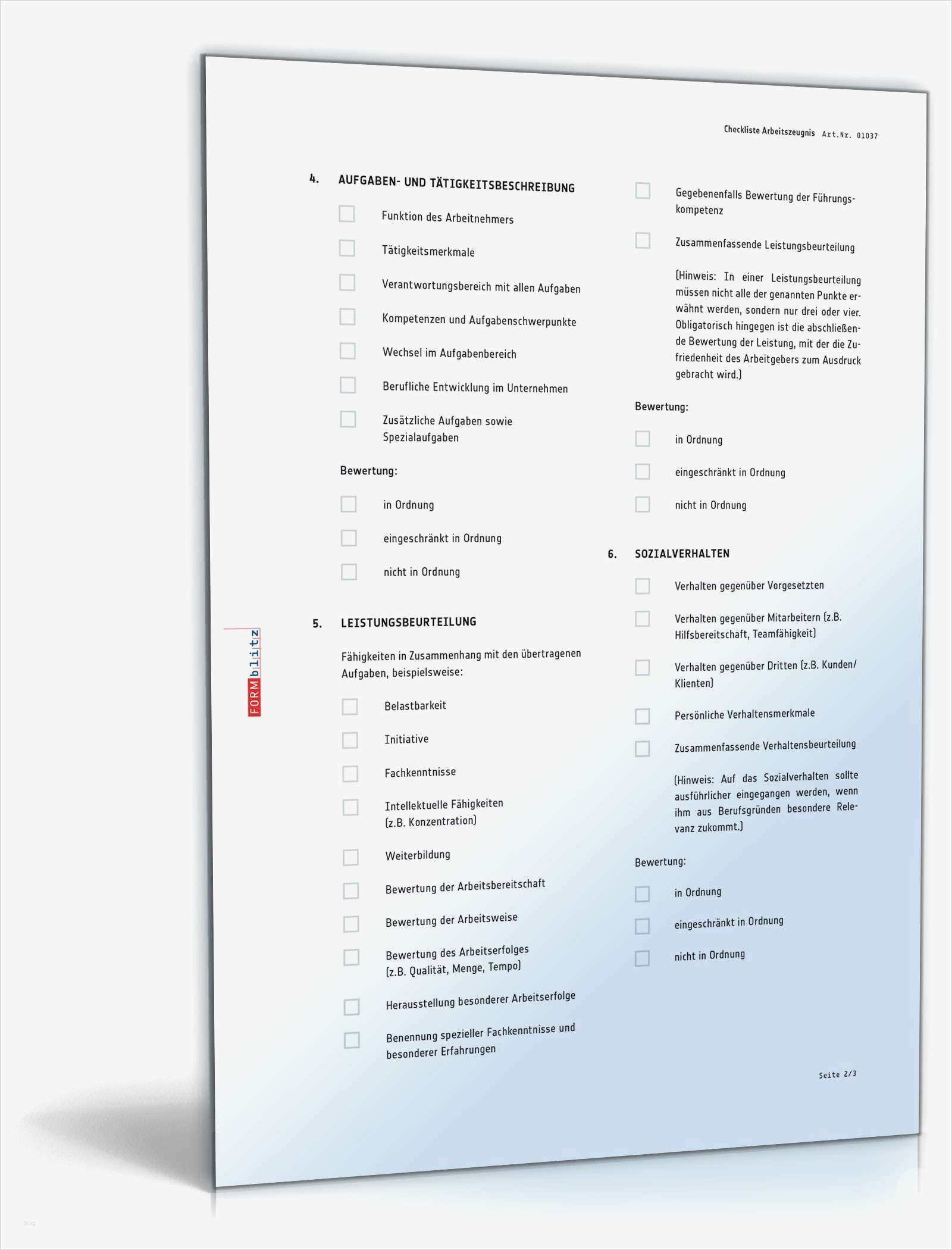 Arbeitszeugnis Vorlage Zum Ankreuzen Cool Arbeitszeugnis Checkliste Zum Download