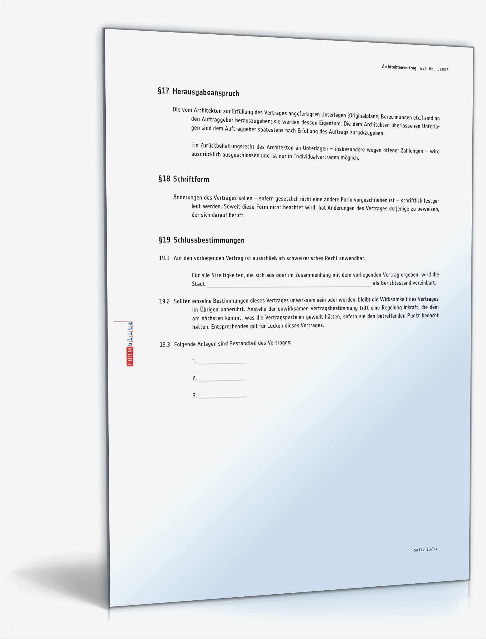 Architektenvertrag Vorlage Cool Architektenvertrag Muster Vorlage Zum Download