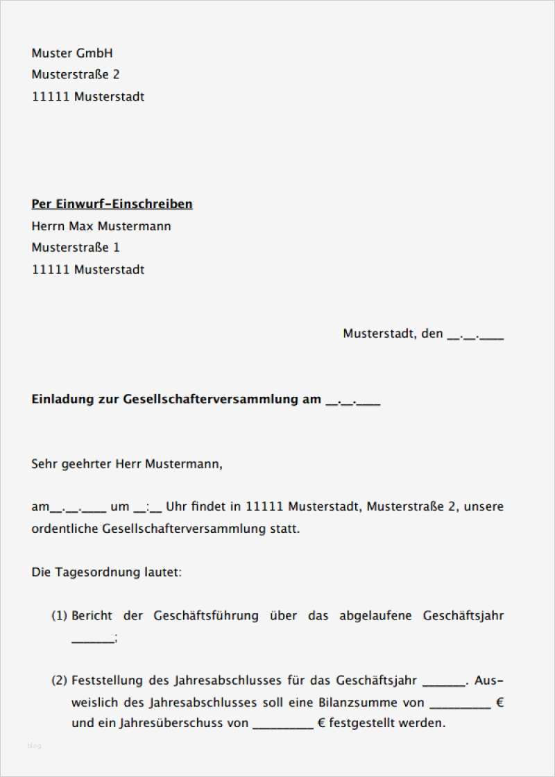 Arztbrief Vorlage Best Of Einladung Zur Gesellschafterversammlung – Biblesuite