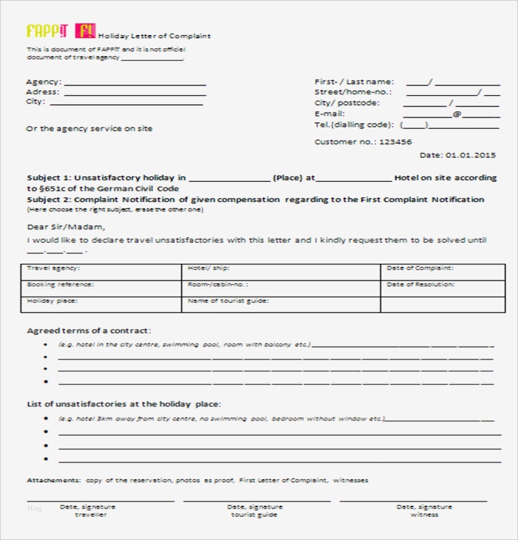 Arztbrief Vorlage Beste Urlaubsbeschwerde Vor ort Einreichen