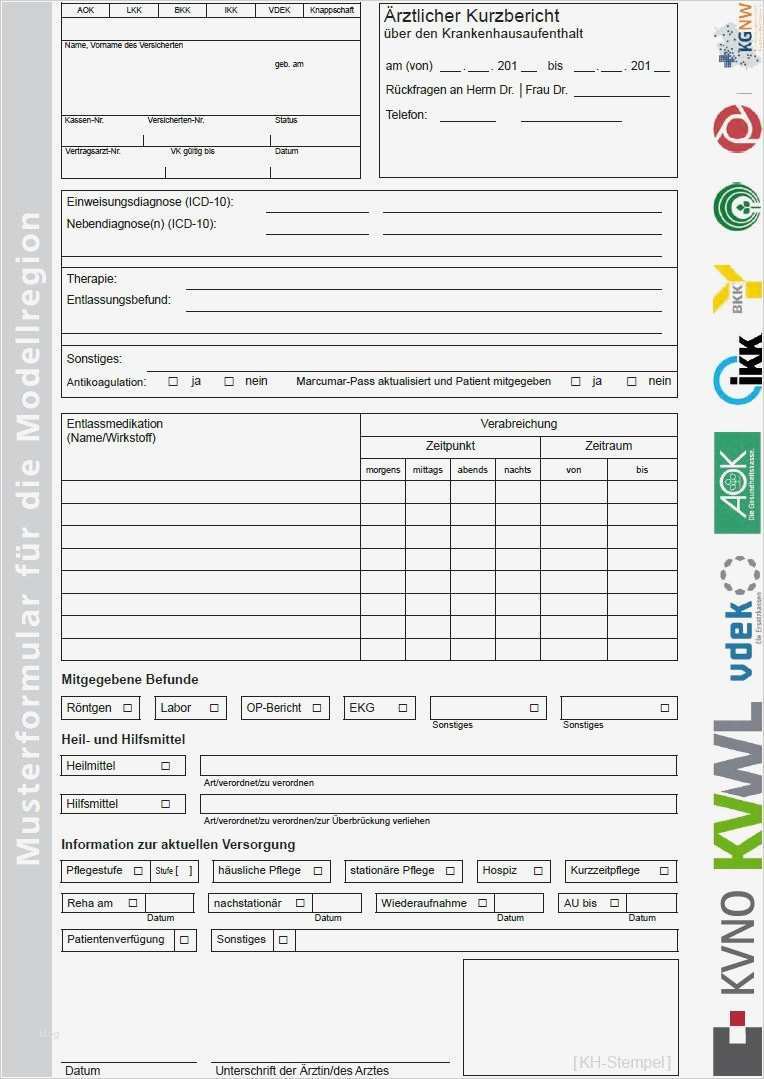 Arztbrief Vorlage Wunderbar Berühmt Kurzbericht Beispiel Ideen Bilder Für Das