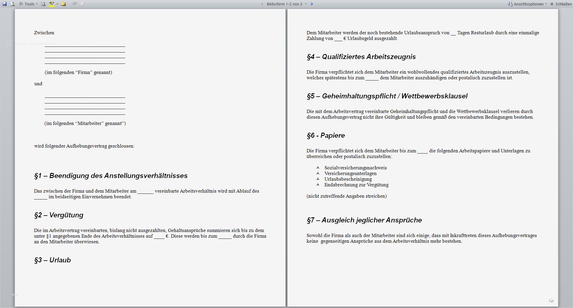 Aufhebungsvertrag Vorlage Word Wunderbar Aufhebungsvertrag Vorlage › Aufhebungsvertrag Muster