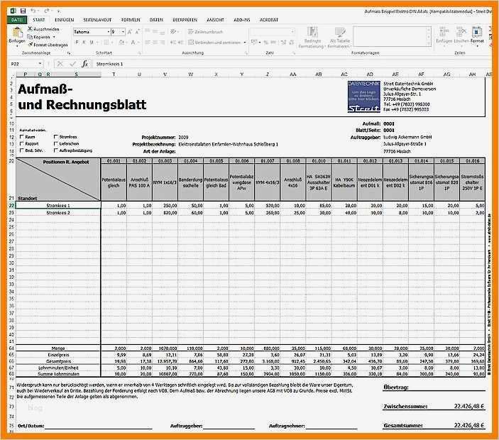 Aufmaß Vorlage Elektro Best Of 7 Aufmaß Vorlage