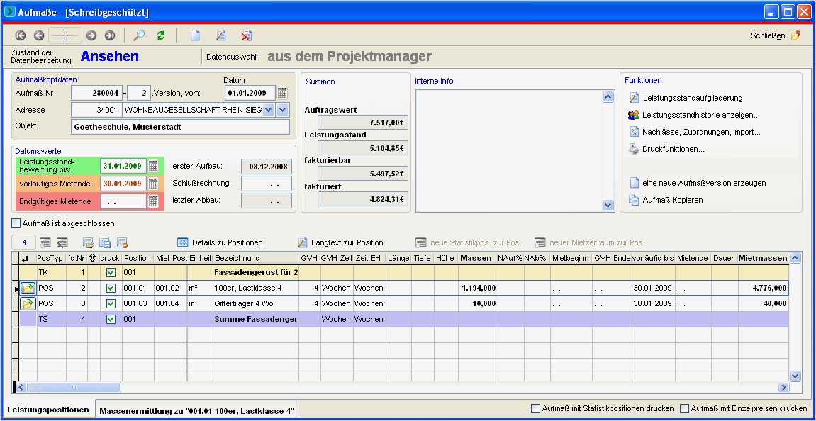 Aufmaß Vorlage Wunderbar Datei Aufmasse Leistungspositionen – Handbuch