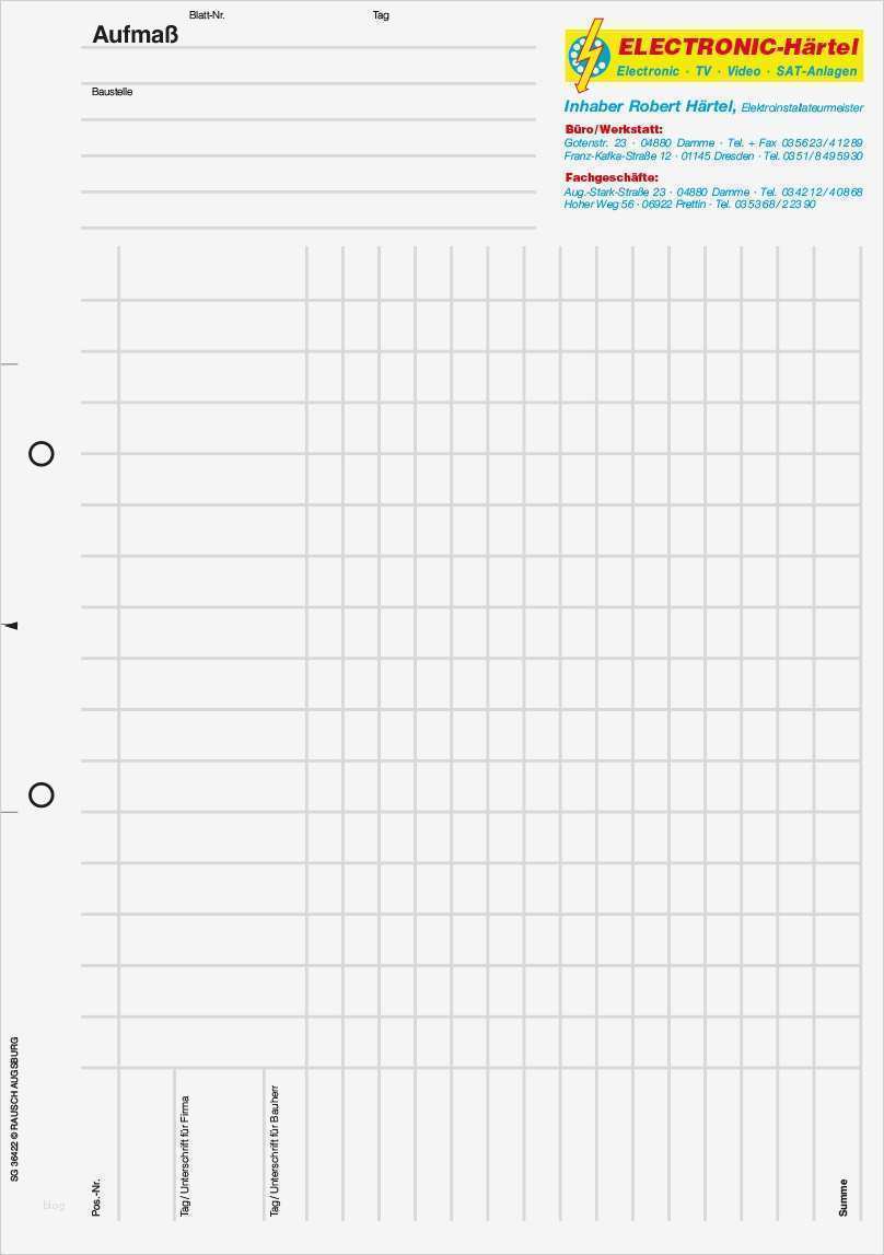Aufmaß Vorlage Wunderbar Individuelle formulare Mit Durchschlag Für Ihre Firma Von